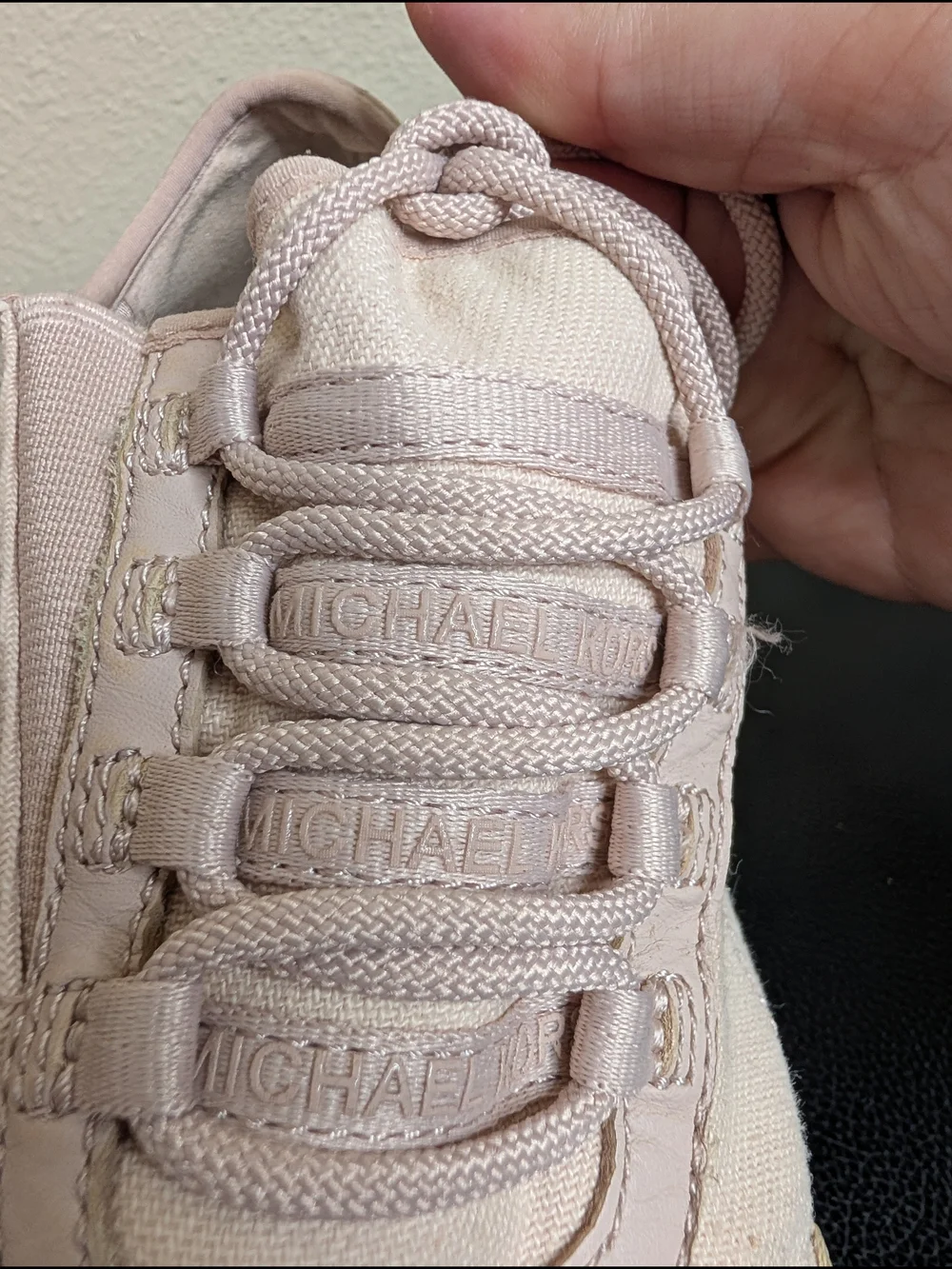 Michael Kors Pink Gold‎ Metallic Sneakers Jute Trim Size 6